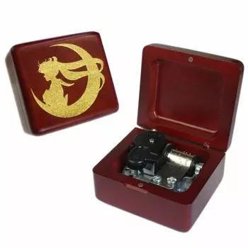Музыкальная шкатулка Sinzyo из дерева Pretty Guardian Sailor Moon Music Box Отлично подходит для украшения комнаты в качестве подарка на годовщины, дни рождения, праздники, вино красного