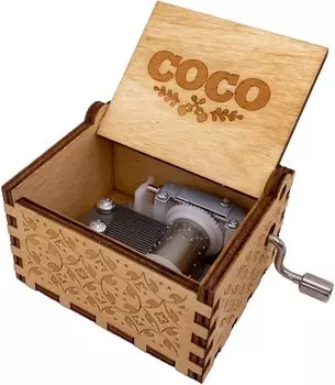 Музыкальная шкатулка Teykst Hand Crank Remember Me из дерева на 18 нот, винтажная гравированная музыкальная шкатулка, коллекция, декор, подарок на Рождество, день рождения, годовщину коричневый