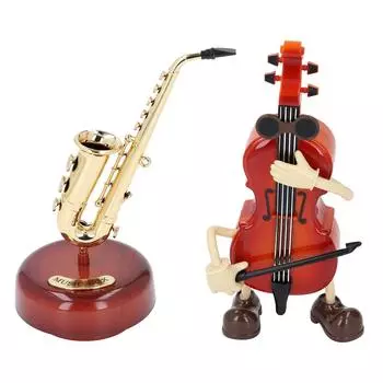 Музыкальная шкатулка Украшение Часовой механизм Вождение Винтажный музыкальный инструмент Музыкальная шкатулка Декор Украшение Cello