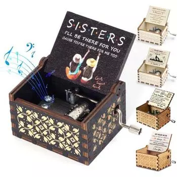 Музыкальная шкатулка You Are My Sunshine, подарки, коробки с гравировкой, винтажные деревянные коробки на день музыки, лучшие мамы, день рождения, День благодарения F