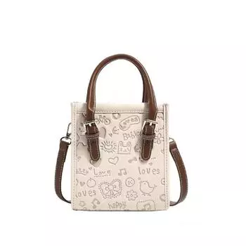 Музыкальная сумка нишевого дизайна, мини-сумка-тоут, сумка через плечо на одно плечо, женская длина 16 см, ширина 7 см, высота 18 см белый