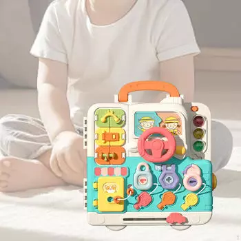 Музыкальная световая бизибордная доска с переключателем «Учимся одеваться» Игрушка, имитирующая сенсорную деятельность Монтессори