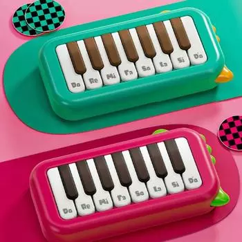 Музыкальное карманное пианино, клавиатура, розовый динозавр, инструмент, игрушка, детское электронное пианино, игрушка для девочек зелёный