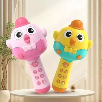 Музыкальные игрушки беспроводной Bluetooth микрофон ручной детский караоке микрофон детский подарок розовый