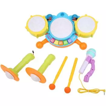 Музыкальные инструменты Игрушки барабаны Дети Раннее обучение Обучающие электронные игрушки барабаны Набор Желтый жёлтый