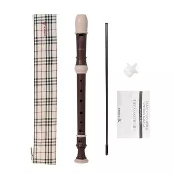 Музыкальные инструменты Samik, 3-ступенчатый отдельный блок-флейта сопрано Wood Warrior, немецкий стиль SRWJ-G, коричневый, корейские игрушки
