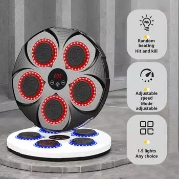 Музыкальный боксерский аппарат с перчатками, настенный, совместимый с Bluetooth, регулируемый, умный, светодиодный, для бокса Blue light