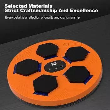 Музыкальный боксерский станок с перчатками, умный музыкальный боксерский станок, настенный тренажер для отработки ударов Without Gloves чёрный/оранжевый