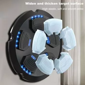 Музыкальный боксерский тренажер Настенный Bluetooth-совместимый электронный смарт-светодиодный боксерский тренировочный мишень для бокса Оборудование для тренировок в домашнем спортзале чёрный