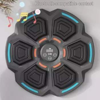 Музыкальный боксерский тренажер Настенный интеллектуальный Bluetooth-совместимый перфоратор с мишенью для тренировок на ловкость Электронное светодиодное оборудование для тренировок по боксу чёрный