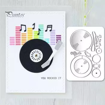 Музыкальный диск для резки Die DIY Скрапбукинг Тиснение бумажной карты Трафарет Плесень Декор