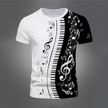 Музыкальный фестиваль Мужская графическая музыкальная футболка с коротким рукавом Футболка с 3D-принтом Футболка с круглым вырезом Винтажная модная дизайнерская одежда для активного отдыха Повседневная спортивная летняя одежда S