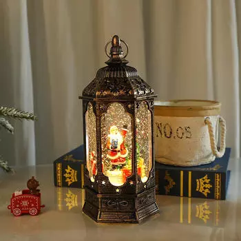 Музыкальный фонарь-глобус, музыкальный снег, подарки для семьи, детей или друзей, рождественские украшения santa claus