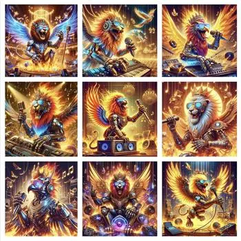 Музыкальный инструмент 5D Diy Алмазная картина Все Алмазное искусство Поющие животные Набор для вышивки крестом Мозаика Домашнее украшение Картина Full Round 20x20CM