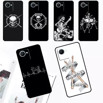 Музыкальный инструмент барабан для Realme GT 5 Pro GT3 Neo5 9 10 11 12 Pro Plus C25s C21Y C30 C31 C33 C51 C53 C55 C35 чехол Realme C35