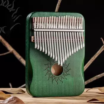Музыкальный инструмент Hluru Kalimba, 21 клавиша, цельный деревянный клен, Kalimba, 17 клавиш, со звуковым отверстием, Mbira для начинающих 17 keys чёрный