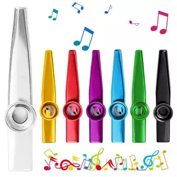 Музыкальный инструмент Kazoo из 7 предметов, простой и легкий в освоении музыкальный образовательный инструмент, портативный игровой инструмент для начинающих