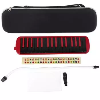 Музыкальный инструмент Melodica 32 Key Wind, подходящий для сумки для начинающих F32s(румяна ) красный
