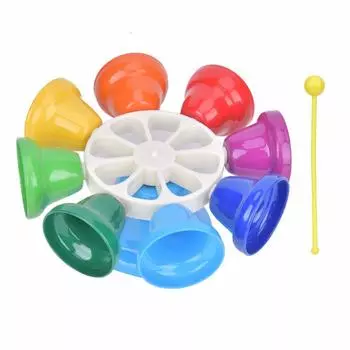 Музыкальный инструмент Sancoy Handbell Color Toddler Handbell Musical Gift Музыкальный колокольчик Rod Toy Ударный инструмент 8-тональный