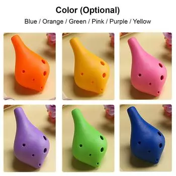 Музыкальный инструмент в простом стиле с 6 отверстиями из смолы Ocarina Alto C для меломанов и начинающих розовый