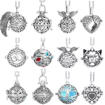 Музыкальный колокольчик Мексиканский шар ангела, медальон, ожерелье, антикварное винтажное ожерелье для беременных, диффузор эфирного масла, ожерелье для ароматерапии 70cm