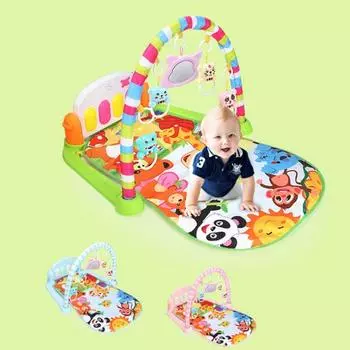 Музыкальный коврик с мультяшным рисунком, игровая комбинированная игрушка, уютное одеяло для ползания, детские игры, товары для малышей B