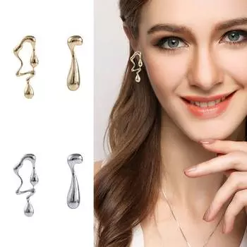 Музыкальный символ асимметричные металлические серьги-гвоздики женские серьги-гвоздики нерегулярные корейский стиль золотой