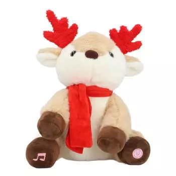 Музыкальный светящийся плюшевый олень модный приятный для кожи мягкий мягкий светящийся плюшевый олень игрушка для