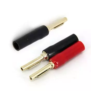 Музыкальный звуковой разъем типа «банан» для акустического кабеля, разъем с двумя винтами, позолоченные разъемы типа «банан» для акустического провода 2pcs
