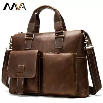MVA сумки-мессенджеры мужские из натуральной кожи мужские повседневные мужские портфели через плечо для документов сумка для ноутбука мужские 260 кофейный
