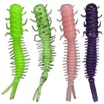 MY# 20 шт. Мягкие приманки для ловли червей, реалистичные мини-искусственные воблеры из ПВХ, свимбейт spotted green