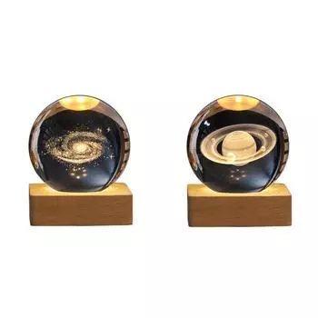 MY# 3D гравированный маленький стеклянный шар декоративный USB зарядка для спальни декор (Млечный Путь