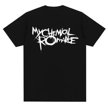 My Chemical Romance Mcr Band Мужская и женская хлопковая футболка с принтом Повседневная футболка с коротким рукавом Уличная мода Трендовые футболки Топы S
