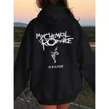 My Chemical Romance Mcr Printed Осень Зима Толстовки Свободные Высококачественные Удобные Панк Эмо Рок Модные Женские Топы L
