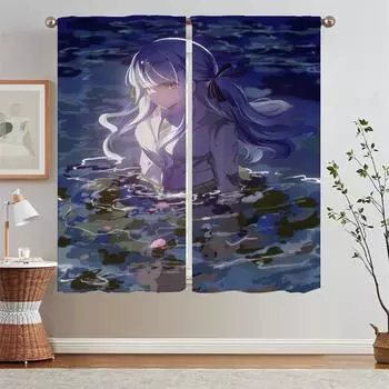 My Go Кухонные шторы Гостиная Роскошные шторы для гостиной на распродаже Карнизы для штор Кудри Украшения для спальни Тюль на кухне W50xH70cmx2pcs-CL