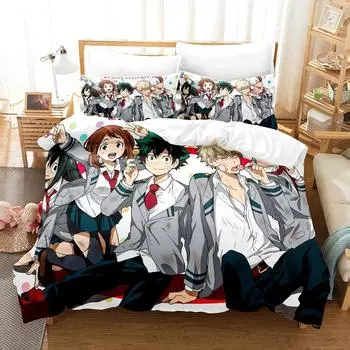 My hero academia Bedding Set Single Twin Full Queen King Size Kawaii Bed Set Teenagers Bedroom Duvetcover Sets 3D Print 034 70x133cm 2pcs