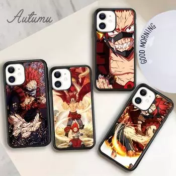 Чехол для телефона My Hero Academia Kirishima Eijiro для iPhone 11 12 13 14 Pro Max mini XR XS SE 2020 6S 7 8 Plus Samsung S21 S22 iPhone 6plus