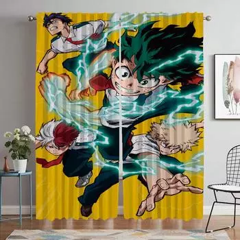 My Hero Academia Partition Elegant Room Curtains 2 Pieces Blackout Warning Home Interior Warnings for Camera Shades Living Child W50xH70cmx2pcs-CL
