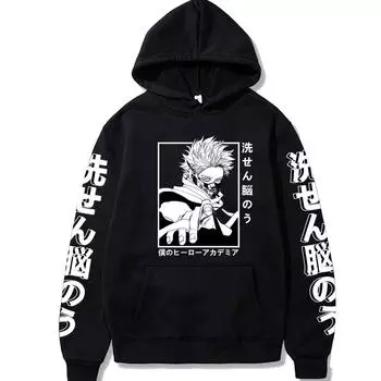 My Hero Academia Shinso Hitoshi Japan Hot Anime Мужские и женские толстовки с капюшоном Уличная одежда Унисекс Верхняя одежда Хип-хоп Одежда Топы XS чёрный