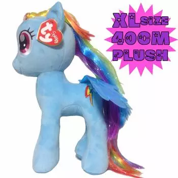 My Little Pony Ty Beanie Babies 40 см XL мягкая игрушка синий талисман My Little Pony MLP Товары Beanie Babies (Рэйнбоу Дэш) светло-синий