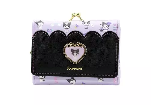My Melody Kuromi [Aldi] Кошелек-трифолд, застежка, и Куроми,