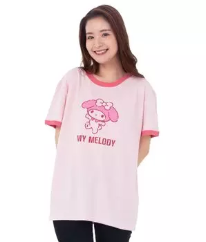 Футболка My Melody Ringer с U-образным вырезом Sanrio Размер [Southzak] Женская M-L