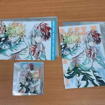 Мы продаем акриловые открытки и открытки с аниме-артом Nahia Hiroaka Bakugo и Todoroki!