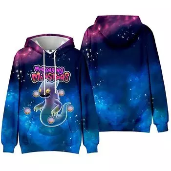 My Singing Monsters Cartoon Hoodie Tie Dye Hoodie Streetwear Printed Hooded Sweatshirt Men Women Cosplay Sports Pullovers XS