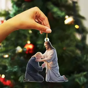 Мы живем под Божьей любовью Рождественское украшение | Забавное украшение в виде елочной подвески | Уникальное украшение в виде рождественской сцены для праздничного настроения в помещении One Size