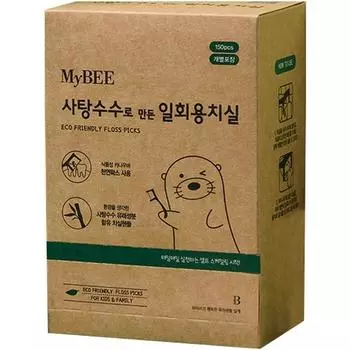 Mybee Одноразовая зубная нить из сахарного тростника, шт., 1 шт., 150 шт.