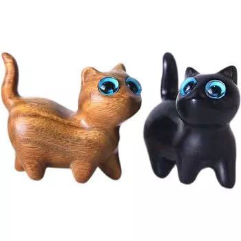 MYDILI Cat Lucky Вход Интерьер Деревянная статуэтка Lucky Lucky День рождения Садоводство, Кот, Аксессуар, Украшение, Кот, Приглашение, Подарок, Статуэтка, (СТ10)