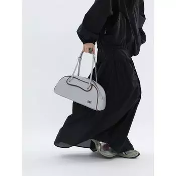 Myfuzzykon Original Design Sports Sense Retro One-Shoulder Portable Bowling Bag Gray/Plaid Grey