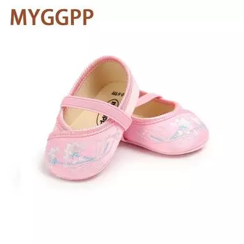 MYGGPP Детские туфли принцессы с вышивкой. Детская обувь на мягкой подошве для малышей. 11cm белый