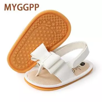 MYGGPP/новые летние сандалии с бантом для детей 0–1 года, детская обувь, обувь для малышей, детская обувь 11cm белый